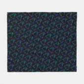 Retro Neon Geometric Patroon 3 Fleece Deken (Voorkant (Horizontaal))
