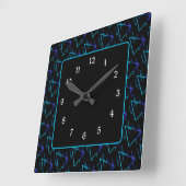 Retro Neon Geometric Patroon 3 Vierkante Klok (Hoek)
