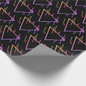 Retro Neon Geometric Patroon 5 Cadeaupapier (Hoek)