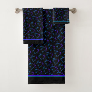 Retro Neon Geometric Pattern 2 Bad Handdoek