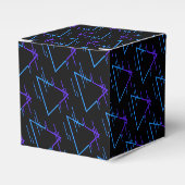 Retro Neon Geometric Pattern 2 Cube Bedankdoosjes (Voorkant Zijde)