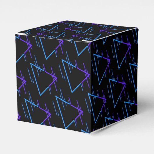 Retro Neon Geometric Pattern 2 Cube Bedankdoosjes (Voorkant Zijde)