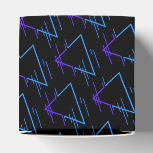 Retro Neon Geometric Pattern 2 Cube Bedankdoosjes (Bovenkant)
