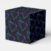 Retro Neon Geometric Pattern 2 Cube Bedankdoosjes (Achterkant)