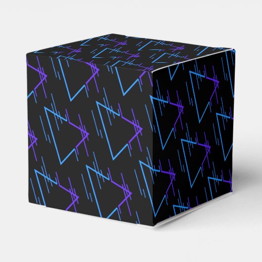 Retro Neon Geometric Pattern 2 Cube Bedankdoosjes (Achterkant)