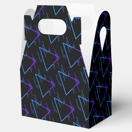 Retro Neon Geometric Pattern 2 Gable Bedankdoosjes (Geopend)