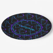 Retro Neon Geometric Pattern 2 Papieren Bordje (Gekanteld)