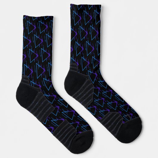 Retro Neon Geometric Pattern 2 Sokken (Rechts)