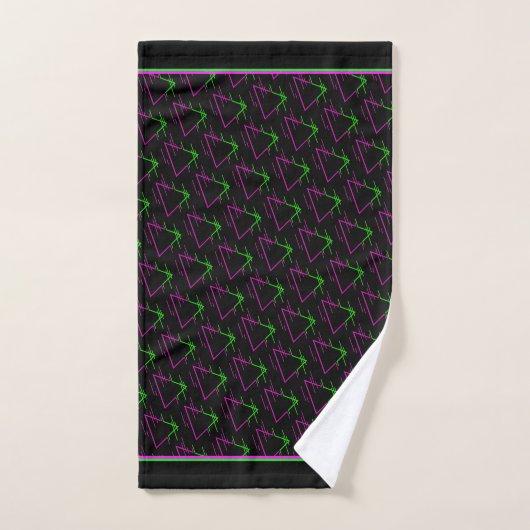 Retro Neon Geometric Pattern Bad Handdoek (Handdoek)