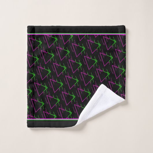 Retro Neon Geometric Pattern Bad Handdoek (Wasdoekje)