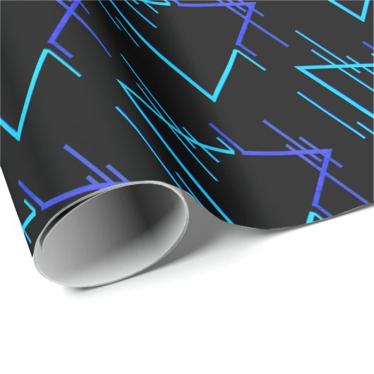 Retro Neon Geometric Pattern Cadeaupapier (Rol Hoek)