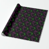 Retro Neon Geometric Pattern Cadeaupapier (Uitgerold)