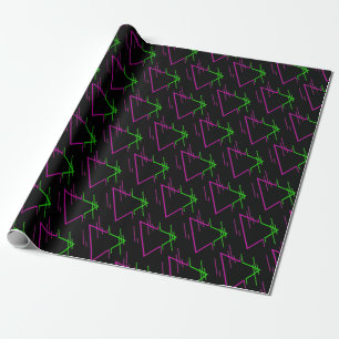 Retro Neon Geometric Pattern Cadeaupapier