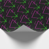 Retro Neon Geometric Pattern Cadeaupapier (Hoek)