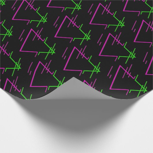Retro Neon Geometric Pattern Cadeaupapier (Hoek)