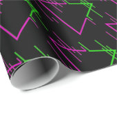 Retro Neon Geometric Pattern Cadeaupapier (Rol Hoek)