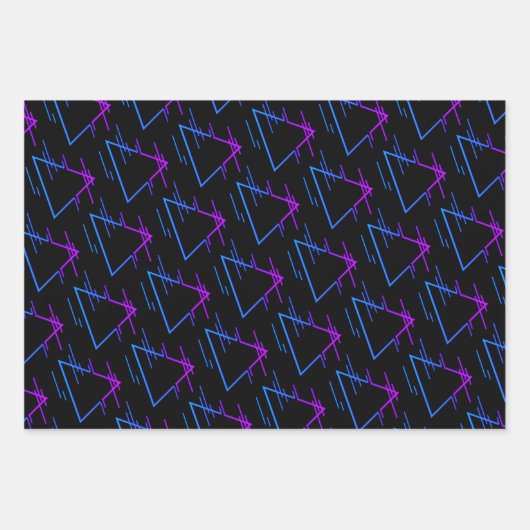 Retro Neon Geometric Pattern Collectie Inpakpapier Vel (Voorkant 3)