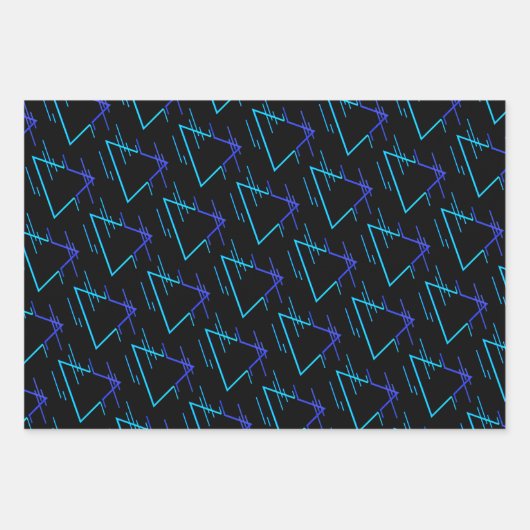 Retro Neon Geometric Pattern Collectie Inpakpapier Vel (Voorkant 2)