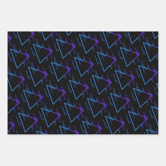 Retro Neon Geometric Pattern Collectie Inpakpapier Vel (Voorkant)