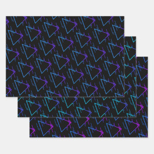 Retro Neon Geometric Pattern Collectie Inpakpapier Vel