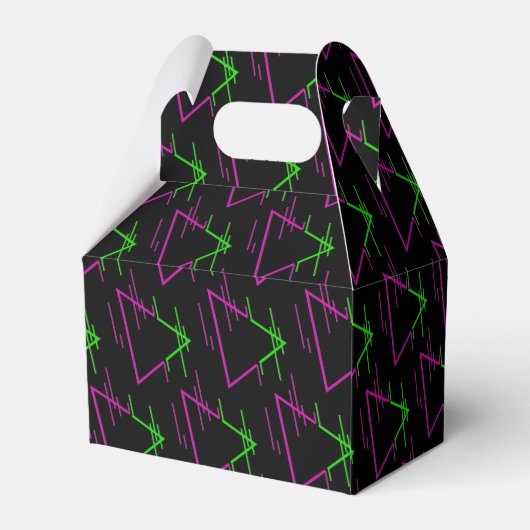 Retro Neon Geometric Pattern Gable Bedankdoosjes (Achterkant)