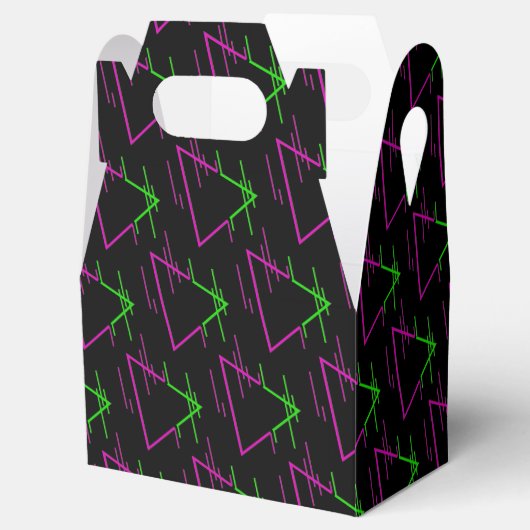 Retro Neon Geometric Pattern Gable Bedankdoosjes (Geopend)