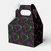 Retro Neon Geometric Pattern Gable Bedankdoosjes (Voorkant Zijde)