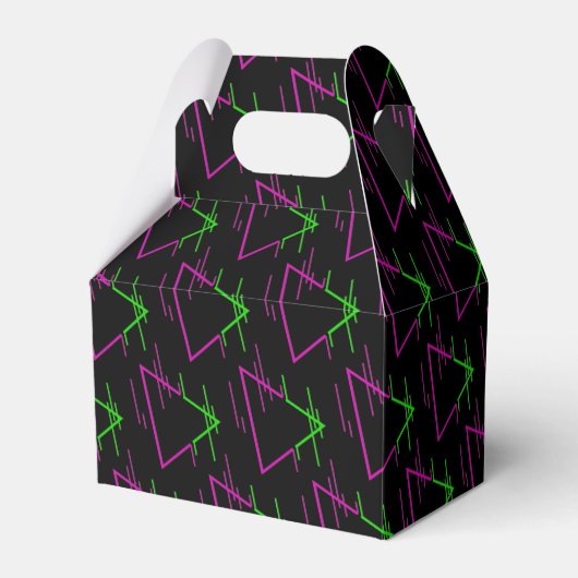 Retro Neon Geometric Pattern Gable Bedankdoosjes (Voorkant Zijde)