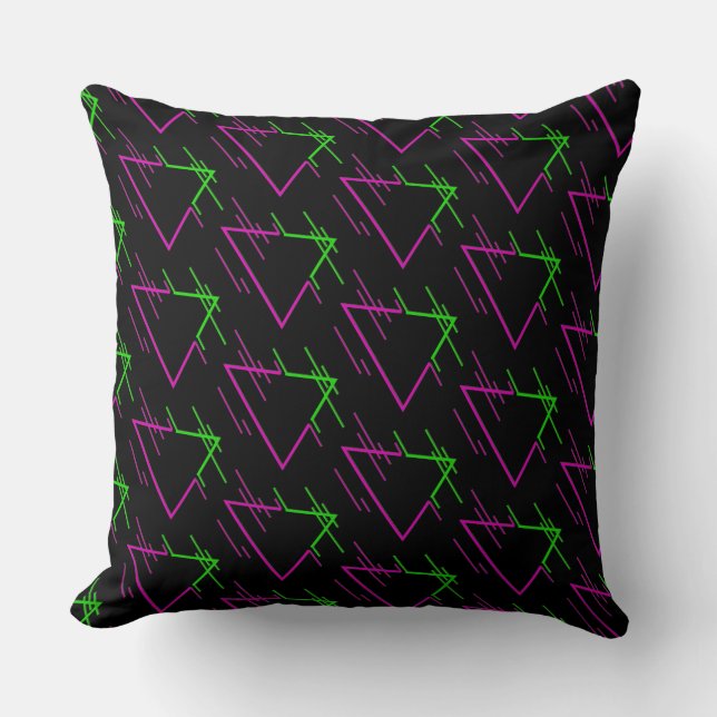 Retro Neon Geometric Pattern Kussen (Voorkant)