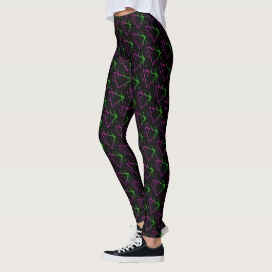 Retro Neon Geometric Pattern Leggings (Links)