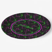 Retro Neon Geometric Pattern Papieren Bordje (Gekanteld)
