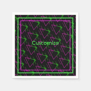 Retro Neon Geometric Pattern Servet