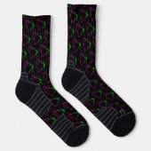 Retro Neon Geometric Pattern Sokken (Rechts)