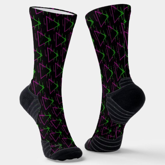 Retro Neon Geometric Pattern Sokken (Gebogen)