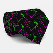 Retro Neon Geometric Pattern Stropdas (Opgerold)