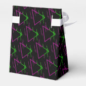 Retro Neon Geometric Pattern Tent Bedankdoosjes (Achterkant)