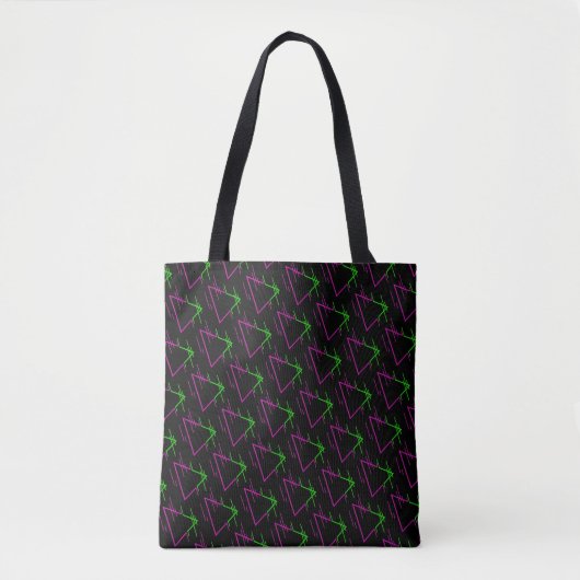 Retro Neon Geometric Pattern Tote Bag (Voorkant)