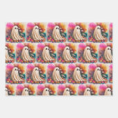 Retro Neon Ghost, Schattige grillige geest, geest, Inpakpapier Vel (Voorkant)