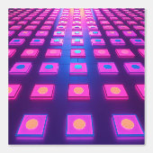 Retro Neon Glow Disco dansvloer | Peel en Stick Behang (Voorkant)