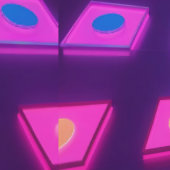 Retro Neon Glow Disco dansvloer | Peel en Stick Behang (Zoom)