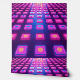 Retro Neon Glow Disco dansvloer | Peel en Stick Behang