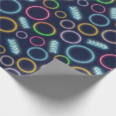 Retro Neon Glow in het Dark Lights Cicles Pattern Cadeaupapier (Hoek)