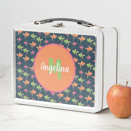 Retro Neon Goldfish Metal Lunch Box (In situ)