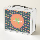 Retro Neon Goudvis Metal Lunchbox (Achterkant)