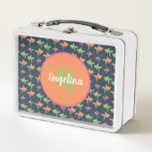 Retro Neon Goudvis Metal Lunchbox (Voorkant)