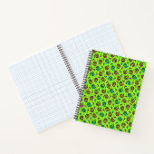 Retro Neon Green Doodle Pattern van 80 en 90 Notitieboek (Binnen)