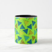 Retro Neon Green Triangles Pattern van 80/90 Mok (Midden)