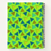 Retro Neon Green Triangles Pattern van 80/90 Notitieboek (Achterkant)