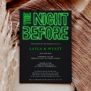 Retro neon groene nacht voor het repetitief diner kaart