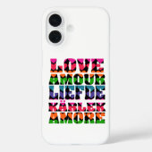 Retro Neon Hart Patroon Typografie Liefde Grafisch Case-Mate iPhone Case (Achterkant)